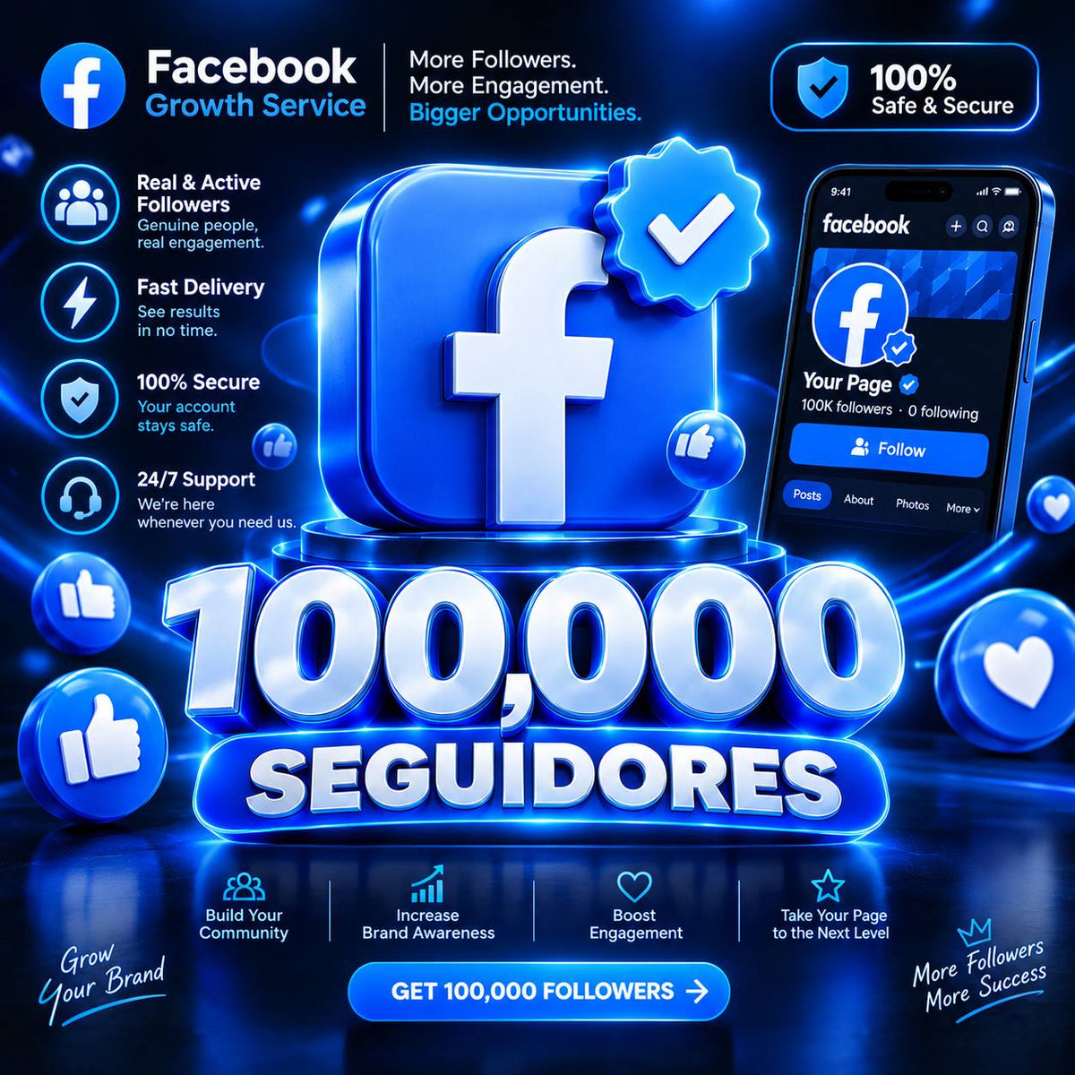 seguidores de facebook - 100 mil
